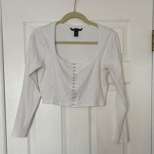 Victoria’s Secret corset crop top long sleeve white